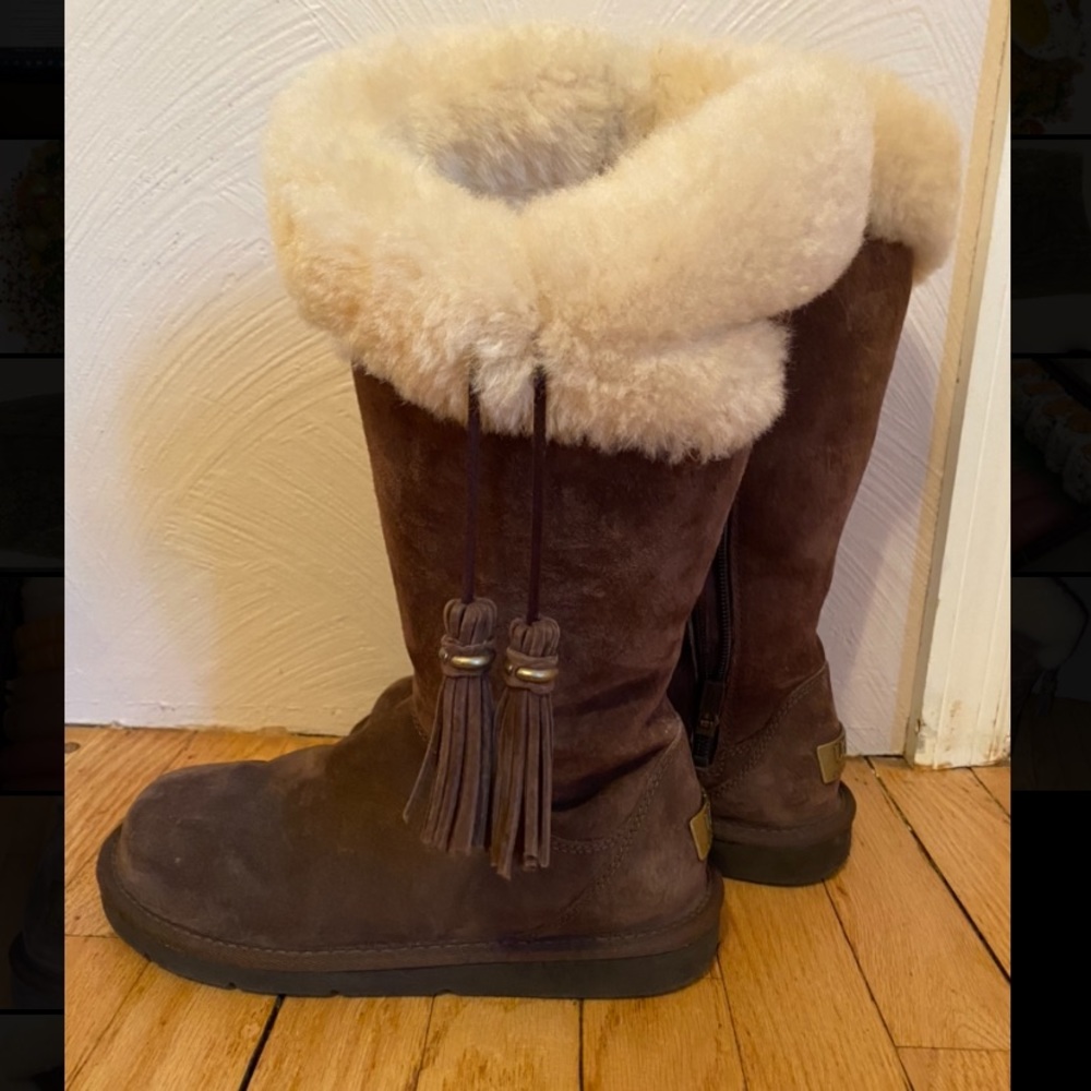 UGG tall brown boots with tassels